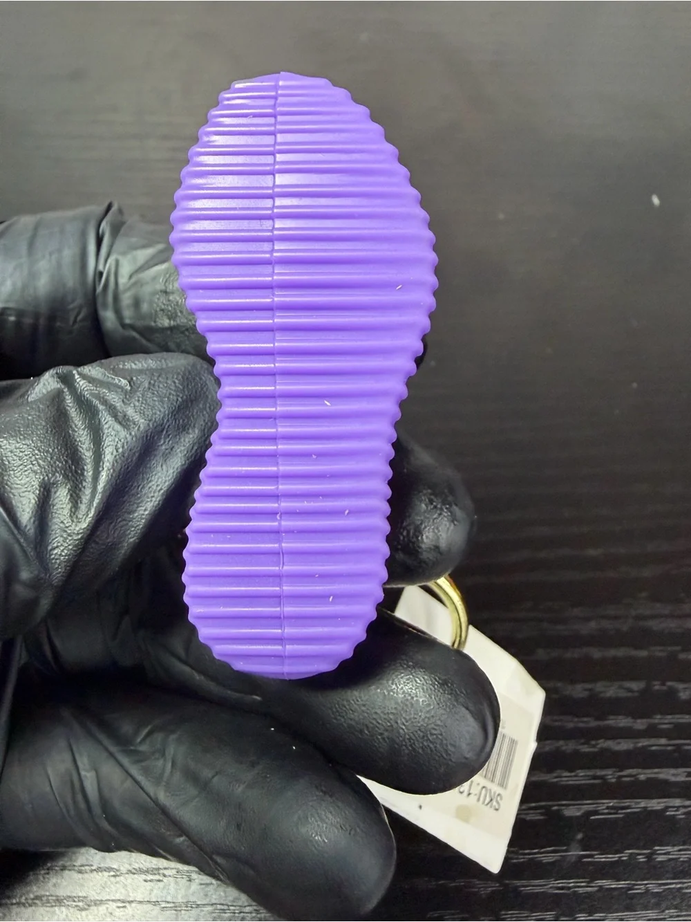 Purple Sneaker Keychain with Red Stripe
